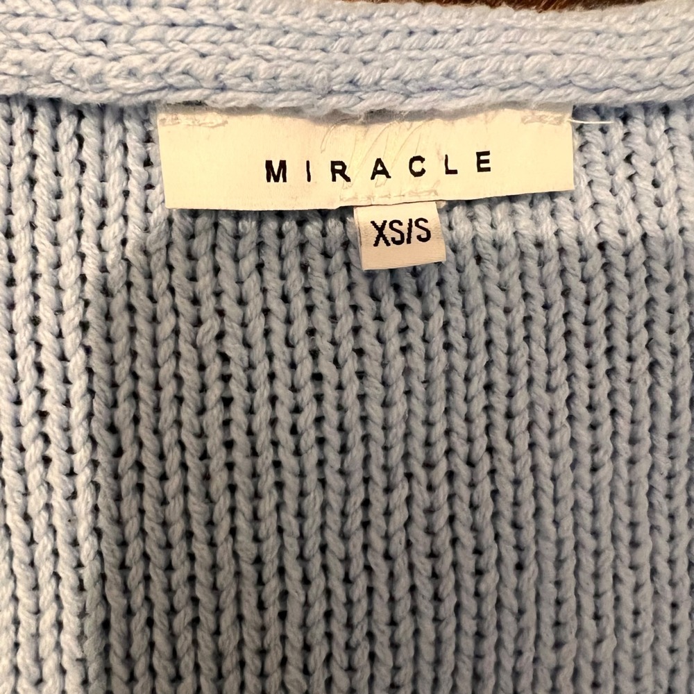 Reverse Knit Coffee Lake Wine Lightweight Sweater Blue Summer Oversized XS/S - Picture 7 of 13